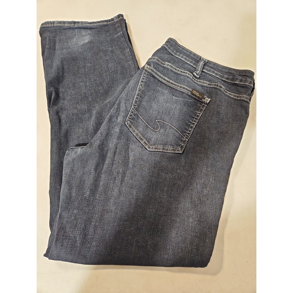 Silver Authentic Jeans Womens 22Wx33L The Curvy Mid Boot  Dark Wash Denim (771
